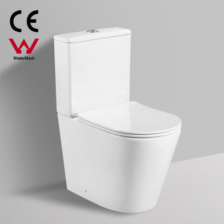 Wholesale Factory Watermark newest useful Commode Ceramic UF Seat Rimless Two Piece Toilet manufacture