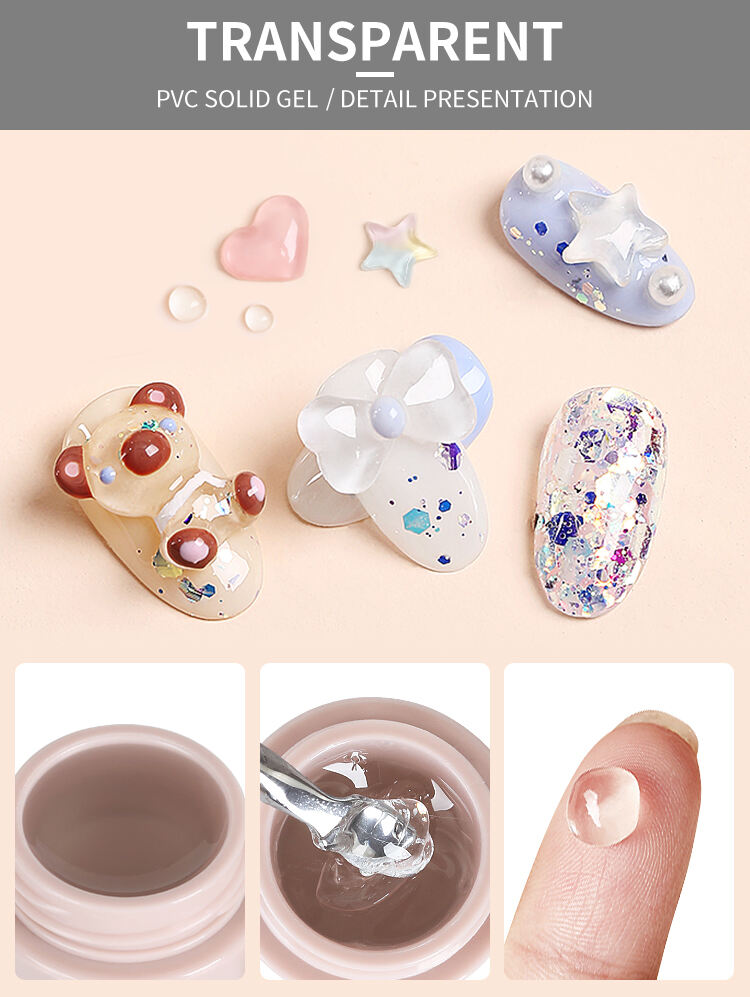 HONEY GIRL New Sculpture PVC Nail Soft Gel 5ml Wholesale Nail Salon Carving UV Nail Art Gel Polish details