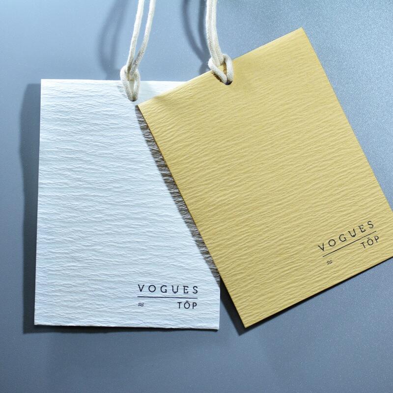 Custom Luxury Hanging Label with Free Slings Special Swing Paper Product Hang Tags for Clothing Garment details