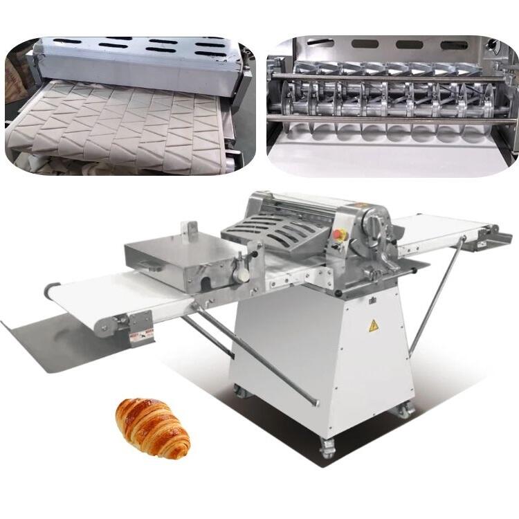 Croissant Dough Lamination Pastry Sheeter Machine With Cutting Bakery Equipment