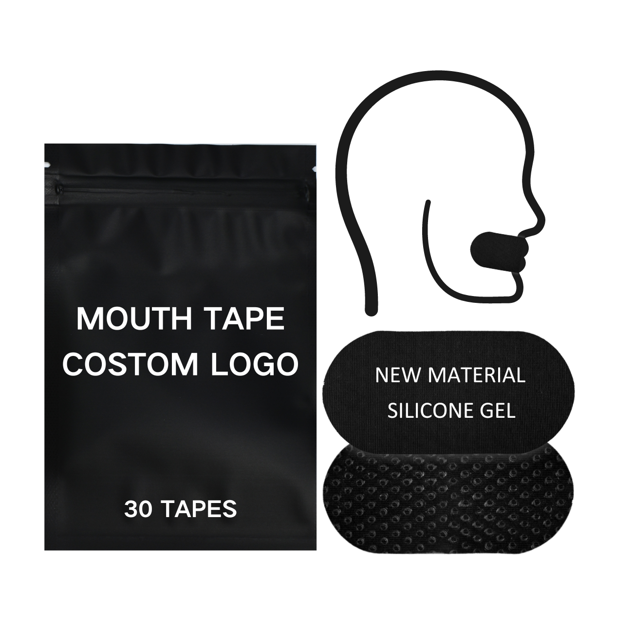 Anthrive 2024 New Arrival Good Stick Silicon Gel Improve Sleep Anti Snoring Bamboo Silk Breathing Strips Mouth Tape For Sleeping manufacture
