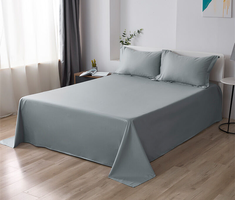 Super Soft Breathable 100% Cotton Flat Bedsheet Machine Washable Fitted Bed Sheet manufacture