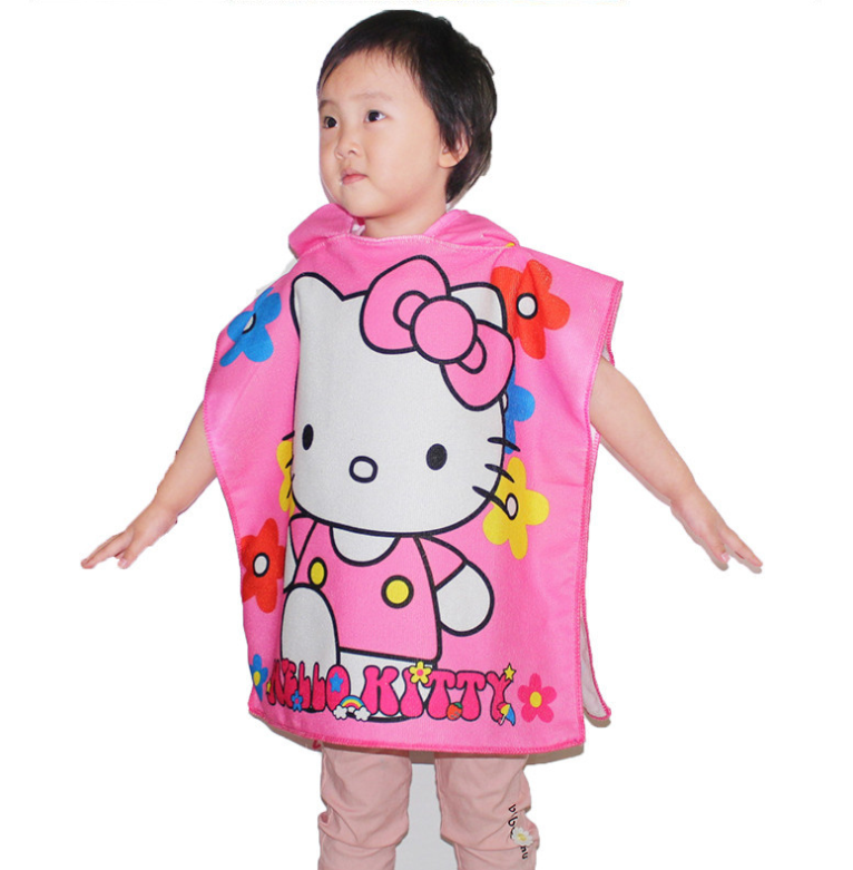 Hot sale Microfiber Quick-Dry Beach Bath Towels Kids Hooded Poncho Towel supplier