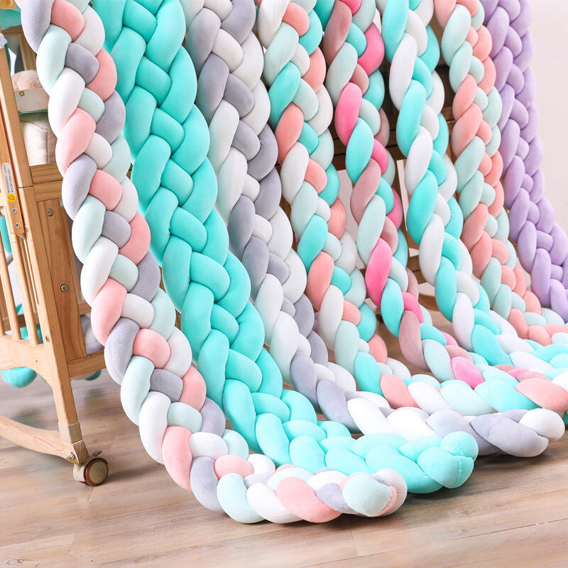 Crib bumper 1M/2M/3M Baby Bumper Bed Braid Knot Pillow Cushion Bumper for Infant Crib Protector Cot Bumper Room details