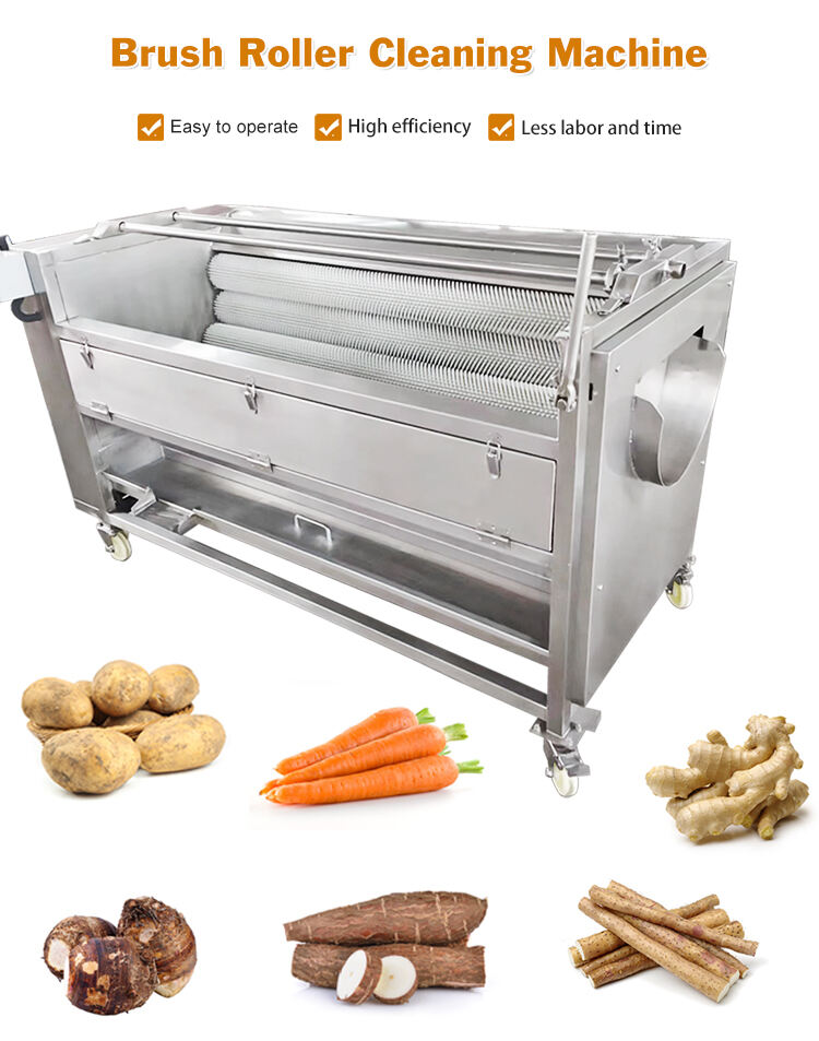 LOMKIA Potato Ginger Washing Machine Brush Roller Carrot  Potato Turmeric Yam Brush Roller  Washing Peeling Machine factory