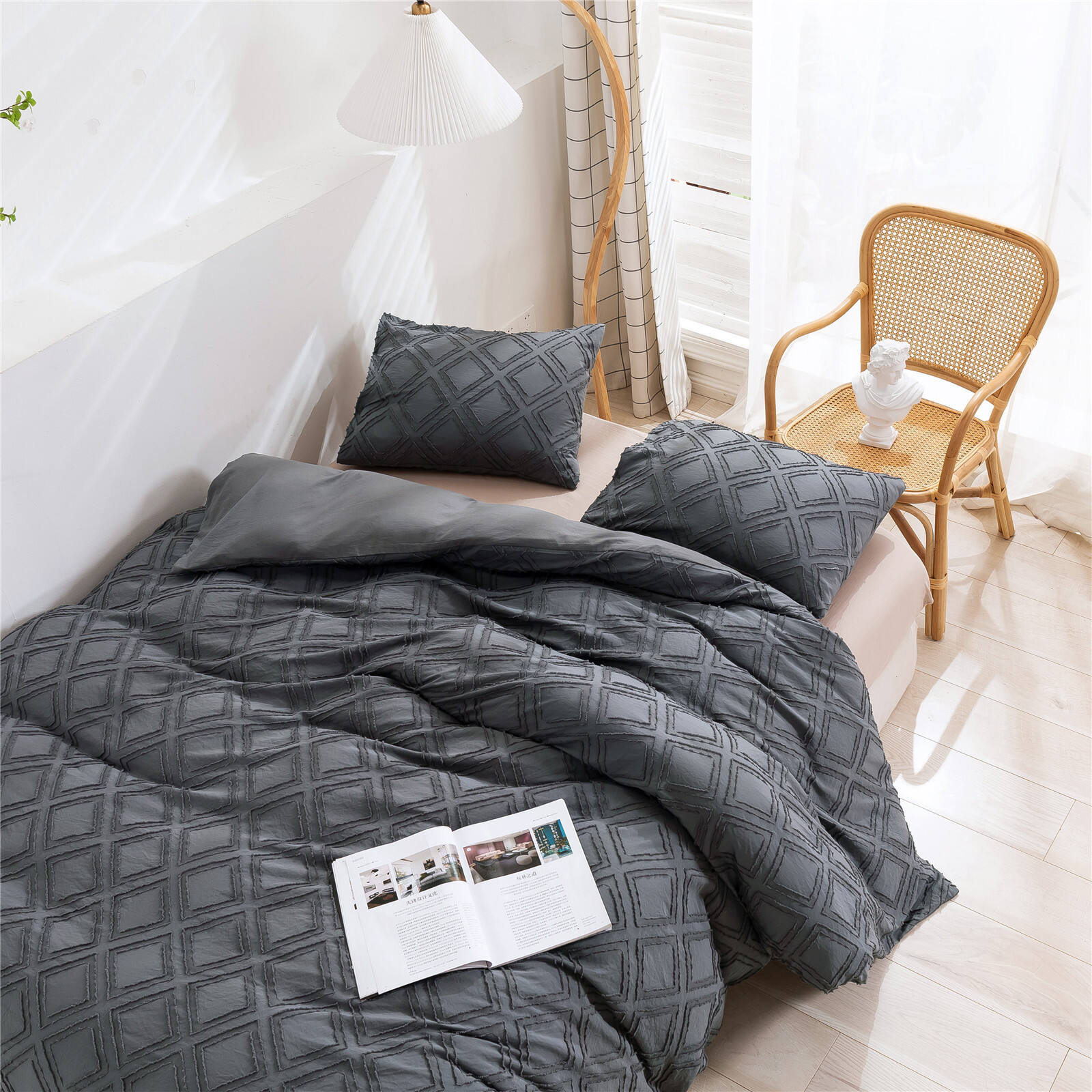 Wholesale solid small MOQ duvet comforter cover set details