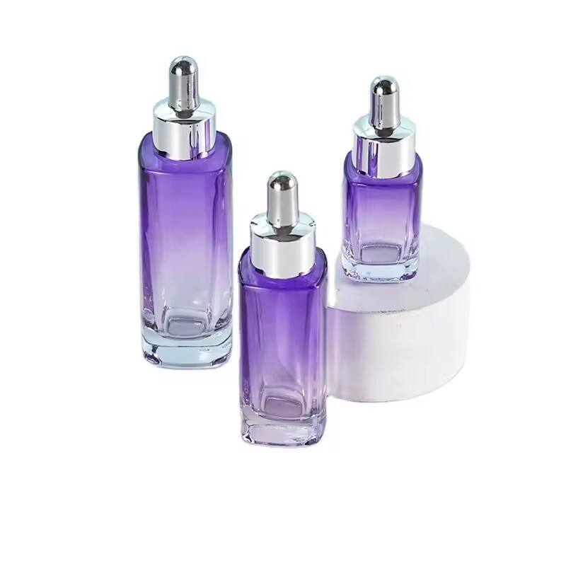 Custom 15ml30ml50ml glass bottle Serum glass Dropper Bottle skincare cosmetic Square dropper glass packaging supplier