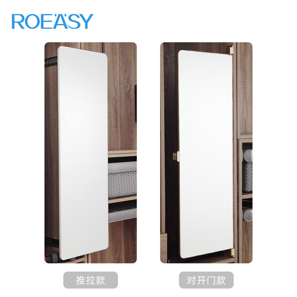 ROEASY R60 – accessoires de garde-robe de chambre à coucher, placard rotatif coulissant à l'intérieur d'un miroir de toilette sur toute la longueur