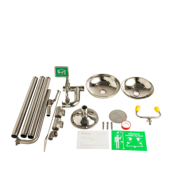 Stainless Steel Hands Foot Control Combination Eyewash Emergency Safety Eyewash and Shower for Lab manufacture