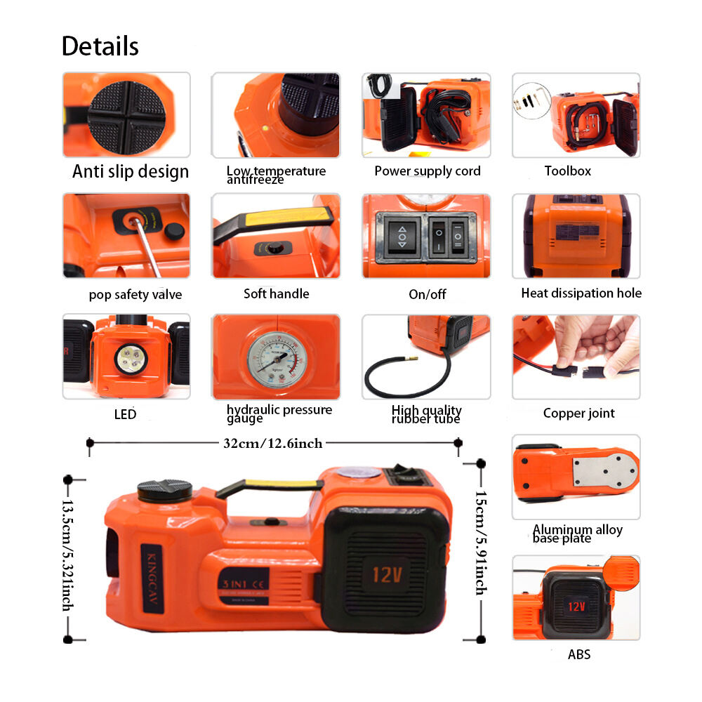 Multifunctional Portable Electric Power Wrench Car Vehicle Kit Tyre Inflator Tire Pump Hydraulic Floor Car Jack factory