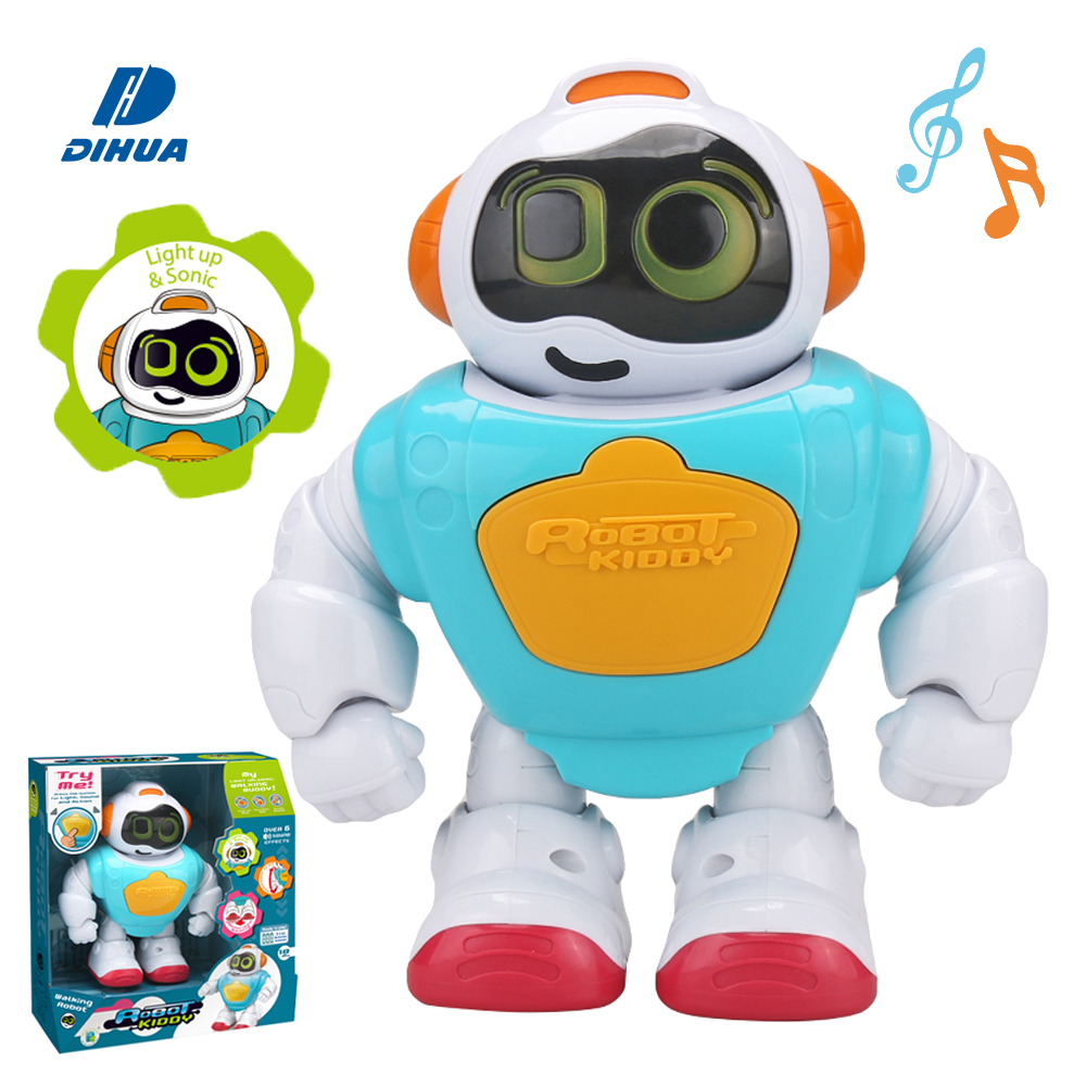 KIDDY GO - Baby Electric Smart Robot Toy with Sound and Light Education Children Babies Cartoon Style Mini Walking Toy Robot