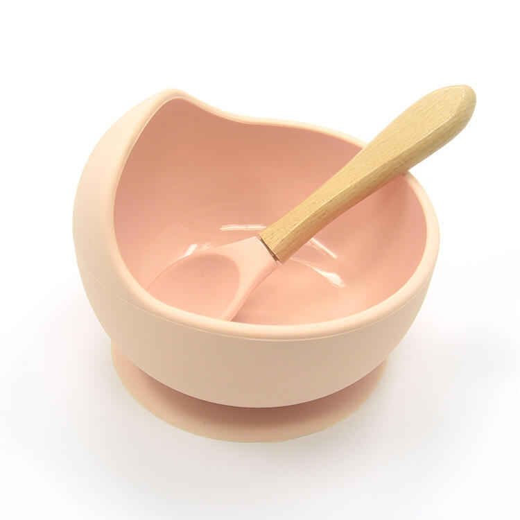 Silicone Stay Put Suction Bowl for Toddlers Baby Non-Slip Feeding Bowl Training Plate Sucker Bowl Set with Spoon details