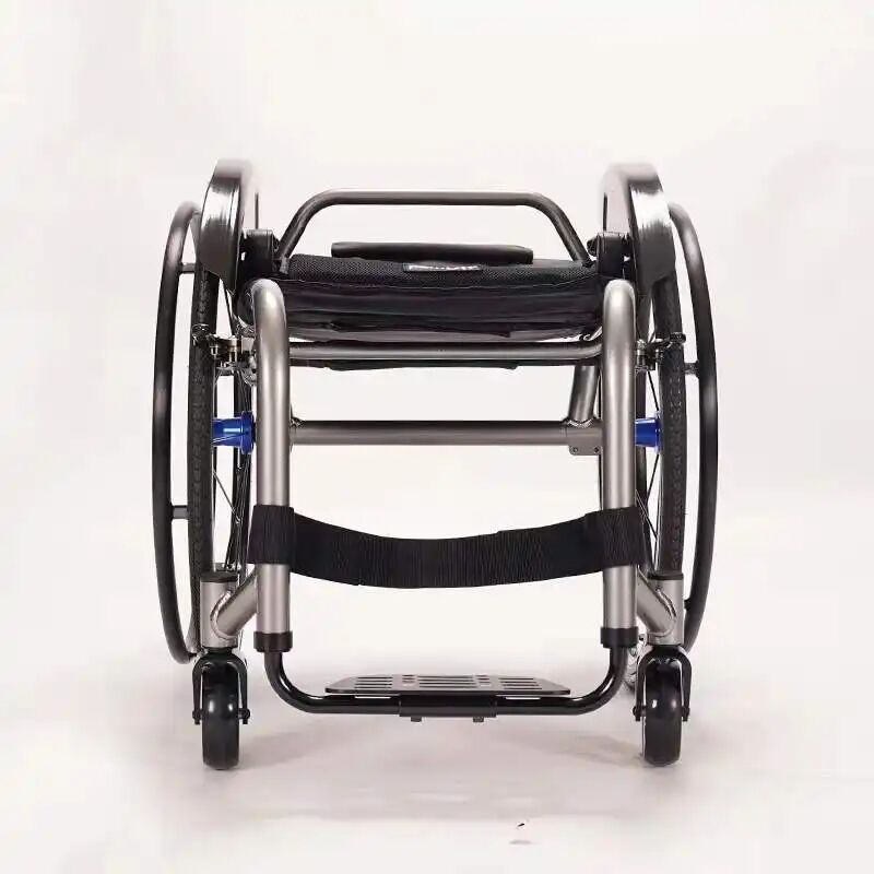 19.6kg aluminium alloy wheelchair Sport wheelchair backrest  push handle foldable big wheels and side guard detachable-BZ-ZJ01 supplier