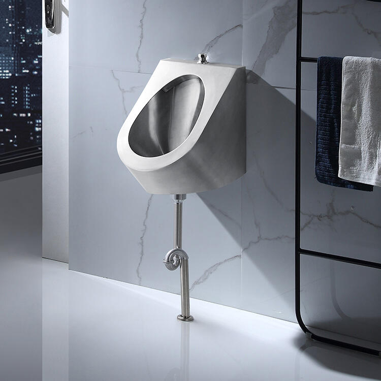 SS304 WC Wall Hung Waterless Bathroom Urinal Stainless Steel Toilets Sensor Urinal for Men supplier