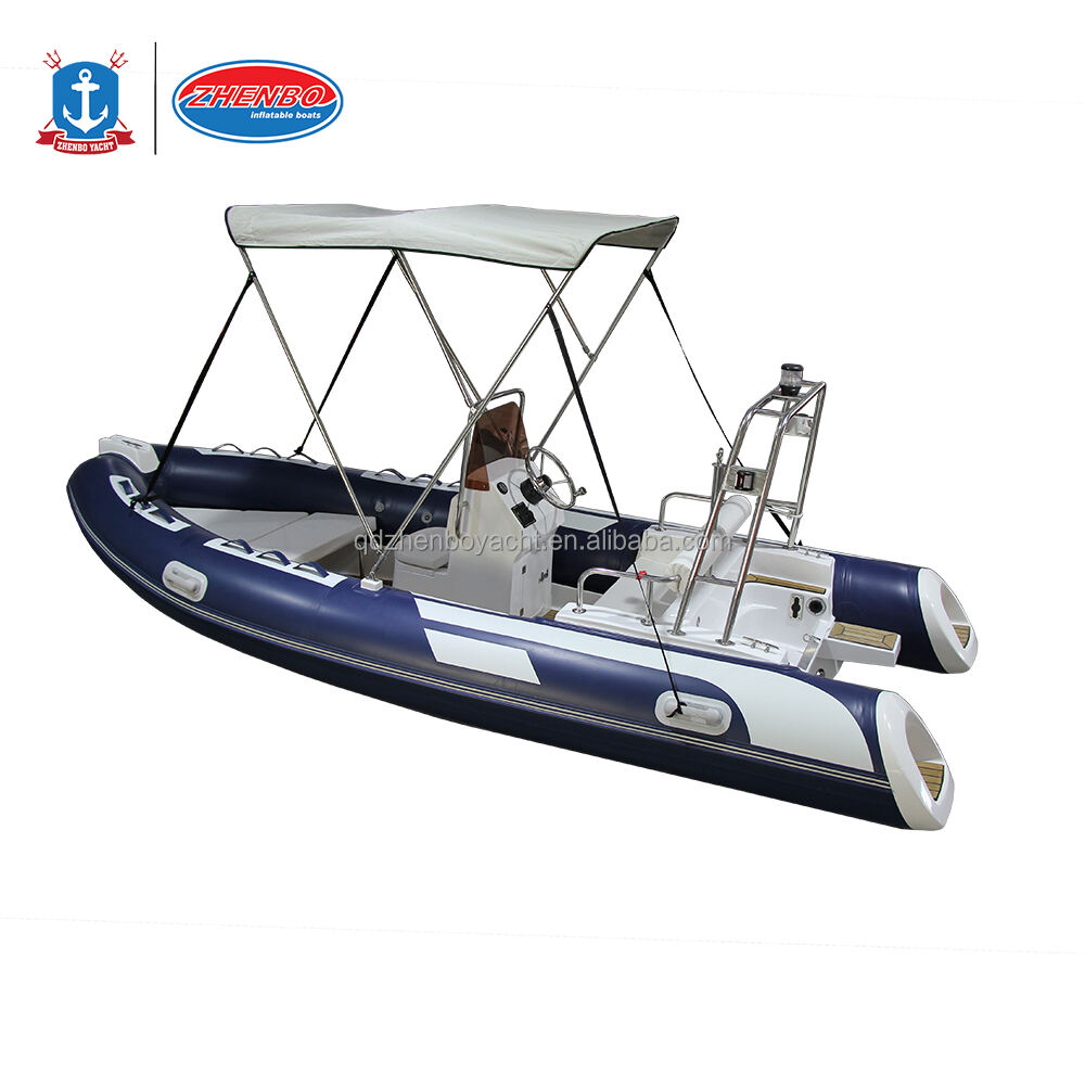 RIB480 a Black Fiberglass Hull Rib Boat With PVC or Hypalon Tube Inflatable Rib 480 details