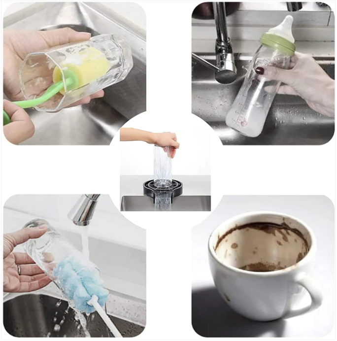 Bar Glass Rinser Coffee Pitcher Wash Cup Tool Kitchen Sink Faucet Glass Rinser Automatic Cup Washer supplier