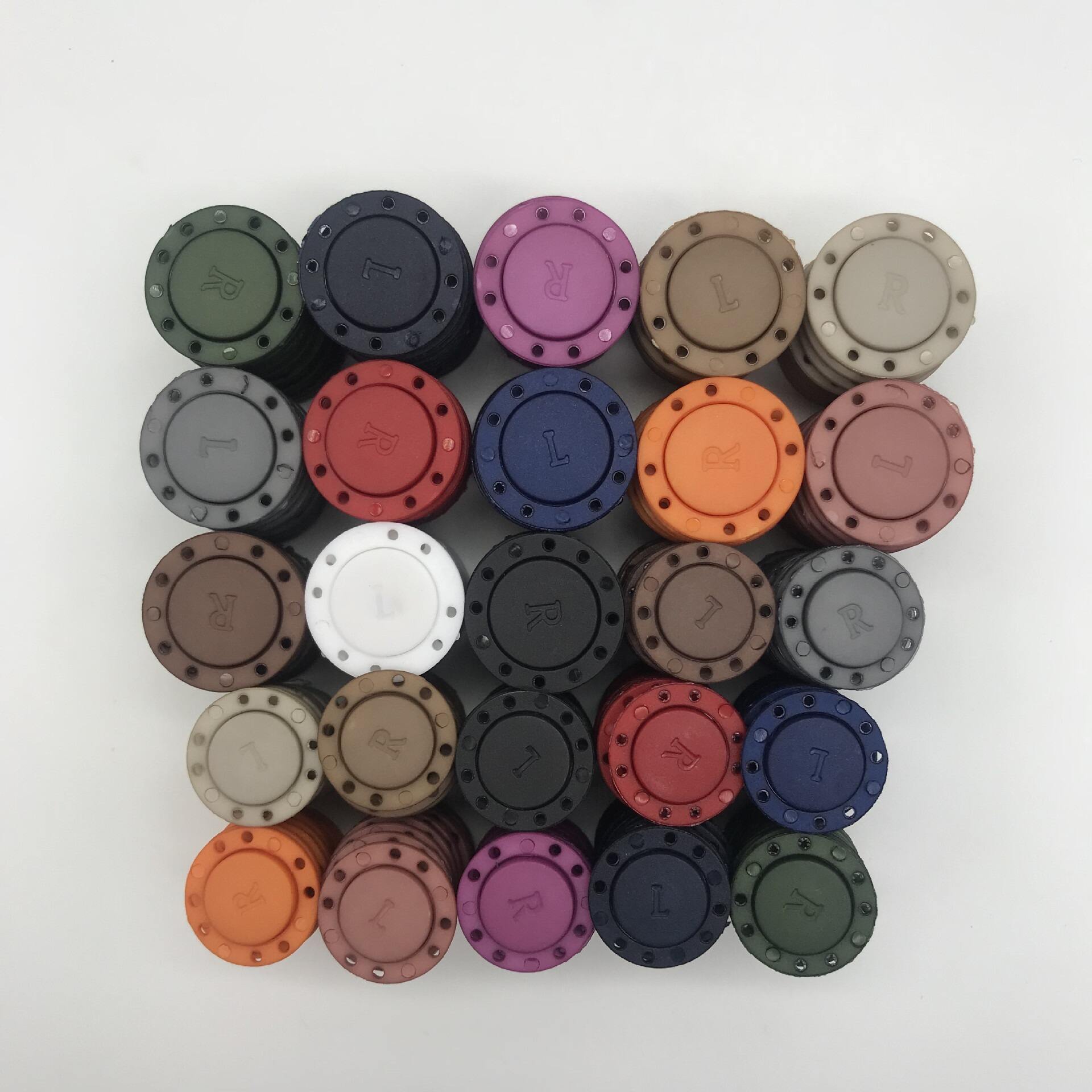 Custom 13 colors available 2 parts pvc covered magnet button