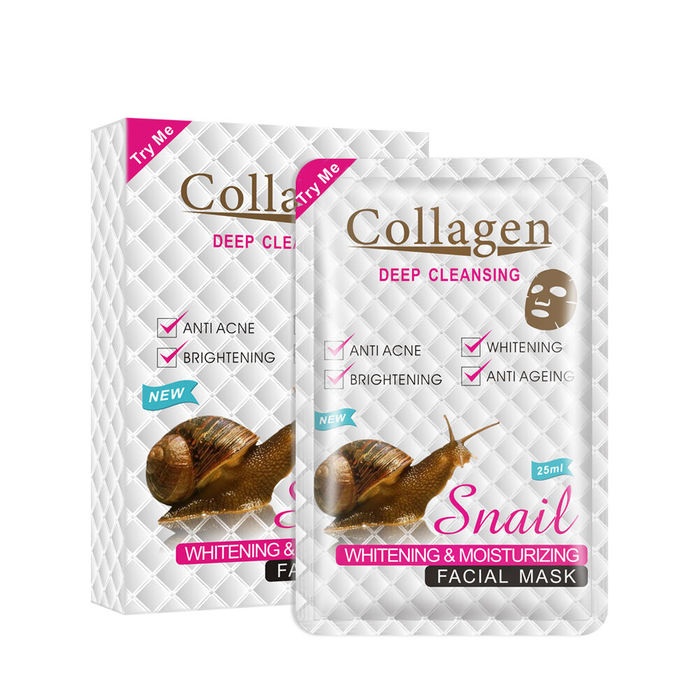 Skin Care Female Snail Collagen Sheet Organic Facial Whitening Face Mask