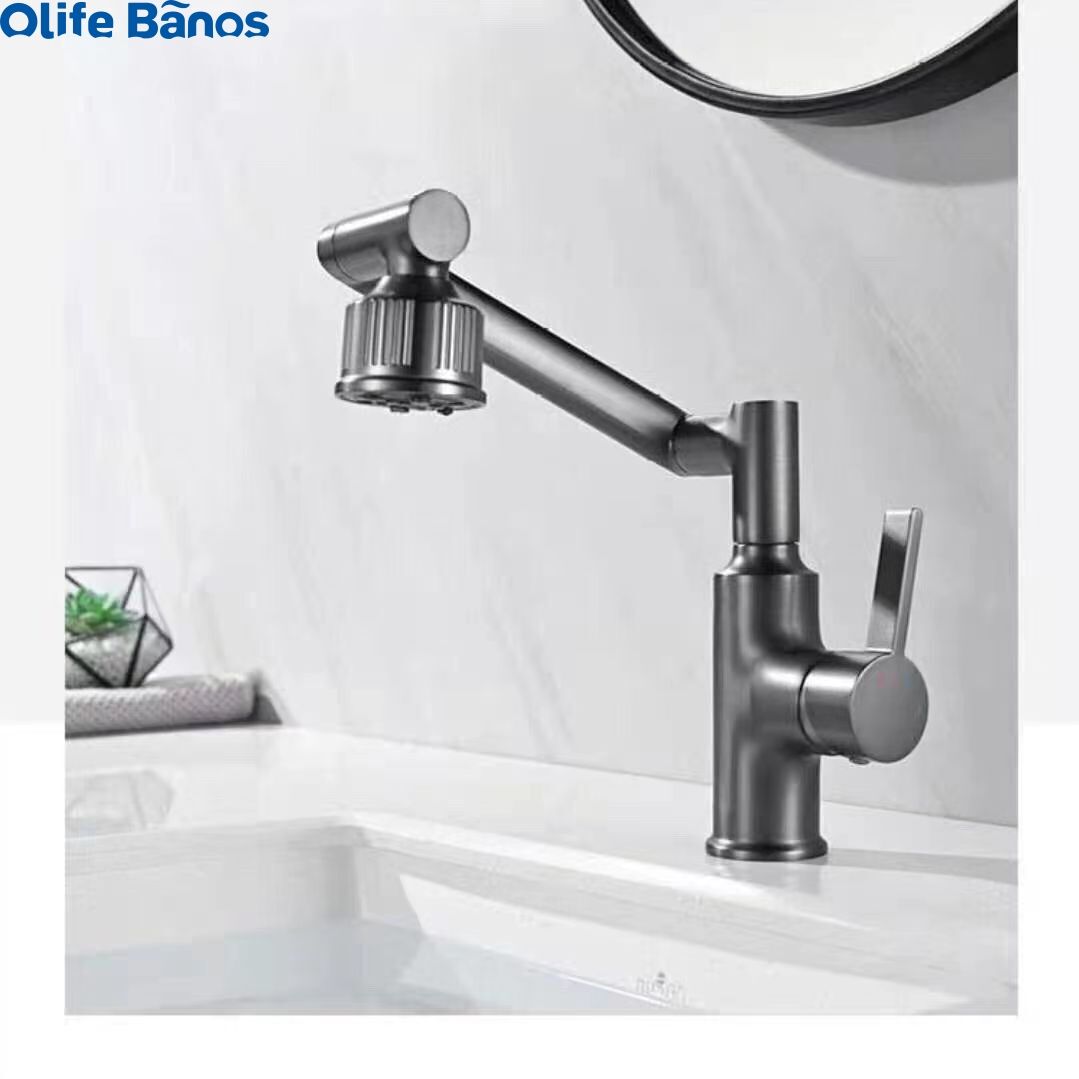 Smart 1080 rotating basin faucets brass digital display bathroom sink tap LED temperature display bathroom basin faucets details