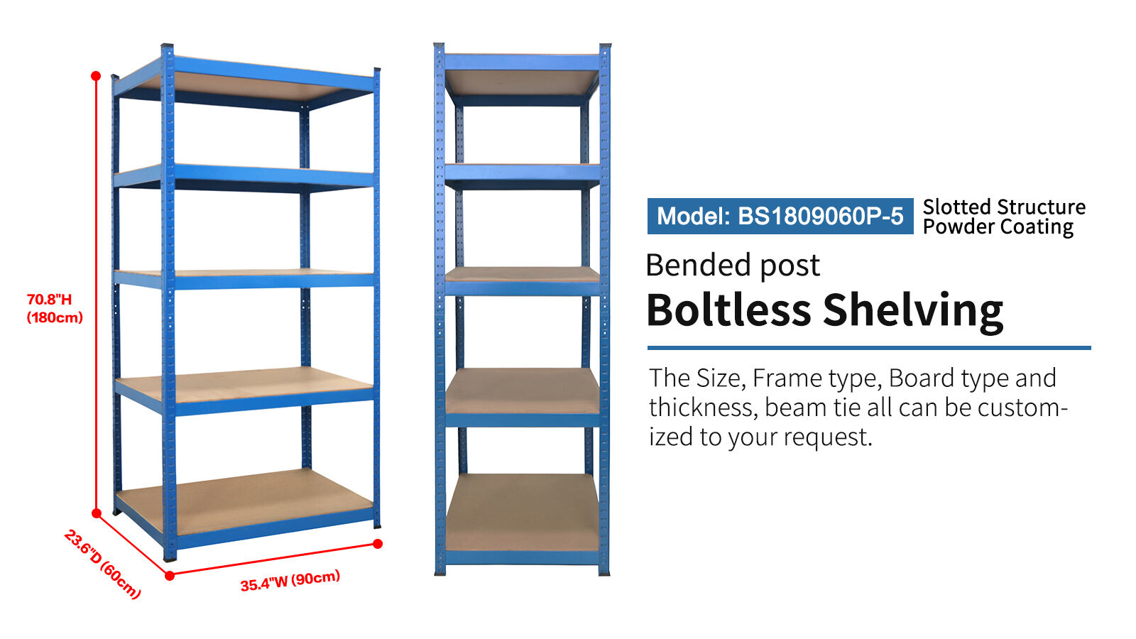 Support métallique utilitaire sans boulons à 5 niveaux, étagères en acier réglables, étagères de rangement de garage, pour entrepôt, garde-manger, placard, cuisine