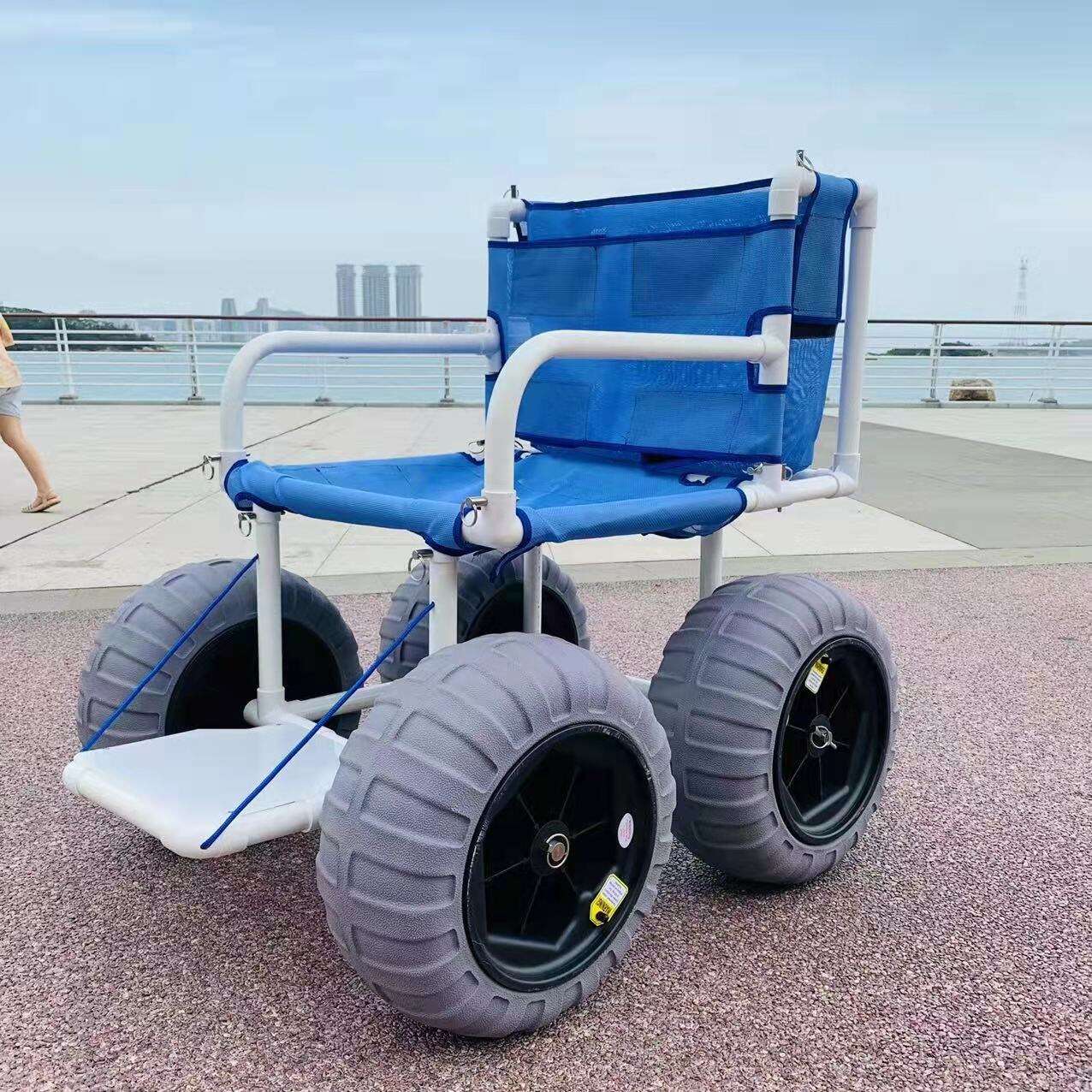 Lightweight Beach Wheelchair Portable Manual wheel chair with higher climbing wheels detachable sand chair factory