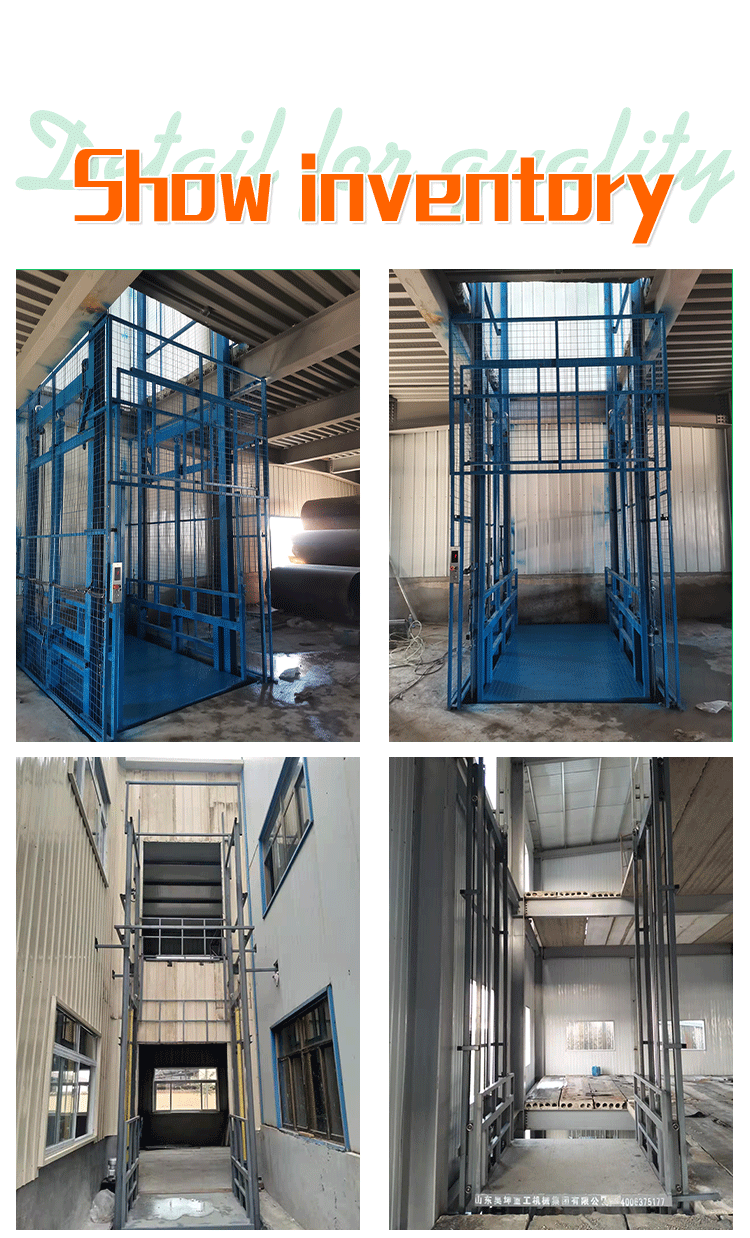 HAOKUN Hydraulic cylinder 10ton 6m high cargo lift outside incline cargo lift elevator home home cargo lifts factory