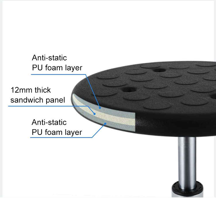 Leenol Laboratory Furniture Office Metal Adjustable Stool Lab Esd Chair Cushion Anti-static Chair manufacture