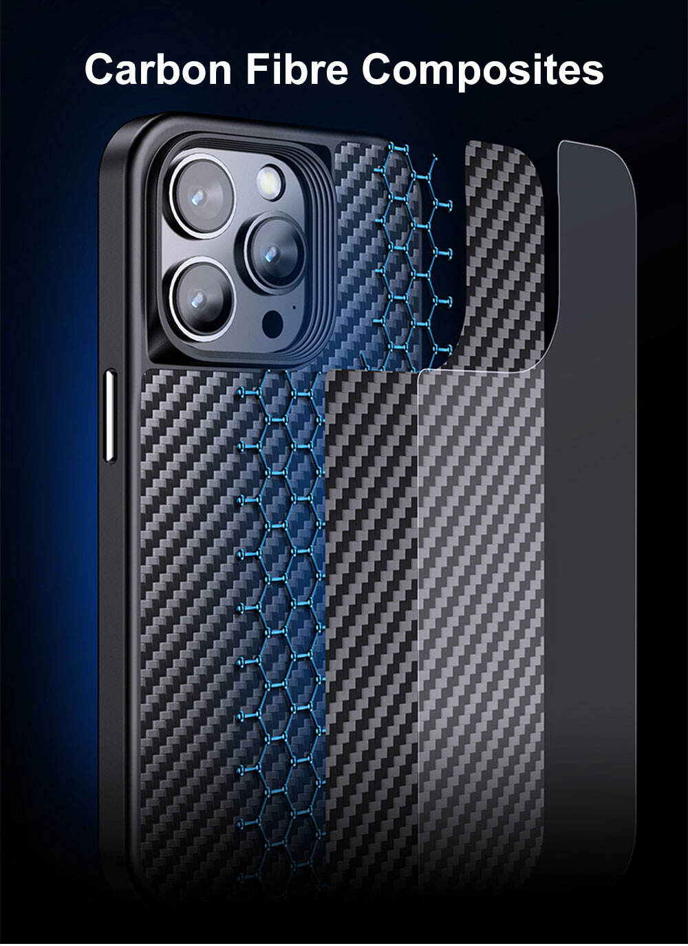 WLONS WLS32 Carbon Fiber Skin Friendly Drop Proof Frosted Suction Mobile Tpu Phone Case For Iphone 15 details