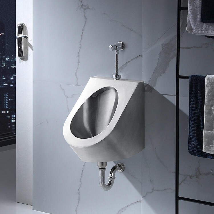 Luxury Wall Hung Oval Waterless WC SS304 toilet Bathroom Urinal Stainless Steel Toilets Urinals