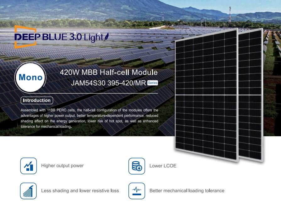 JA Solar Panels Deep Blue 400w 405w 410w 415w 420w 425w JA home use solar panel Monocrystalline Solar Panel supplier