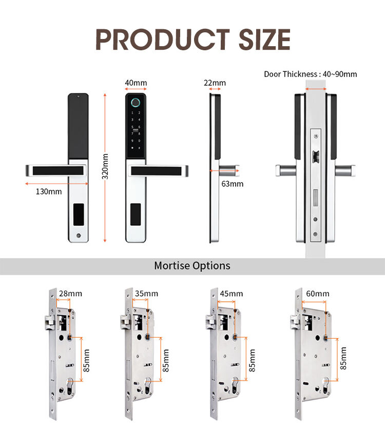 Wholesale Door Narrow Stile Electronic Best Keyless Entry With Phone App Smart Lock manufacture