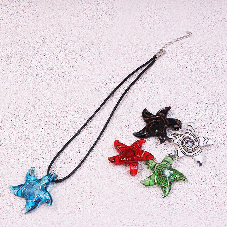 New Arrival Murano Lampwork Handmade Art Glass Starfish Pendant Necklace for Jewelry Making factory