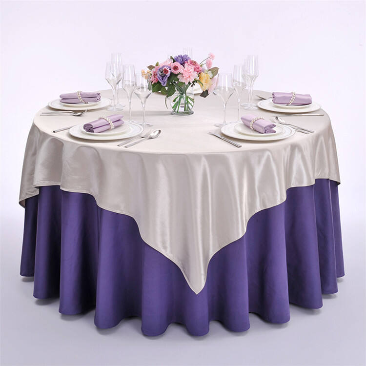 Luxury custom printed logo polyester round table cover cloths tafelkleed details