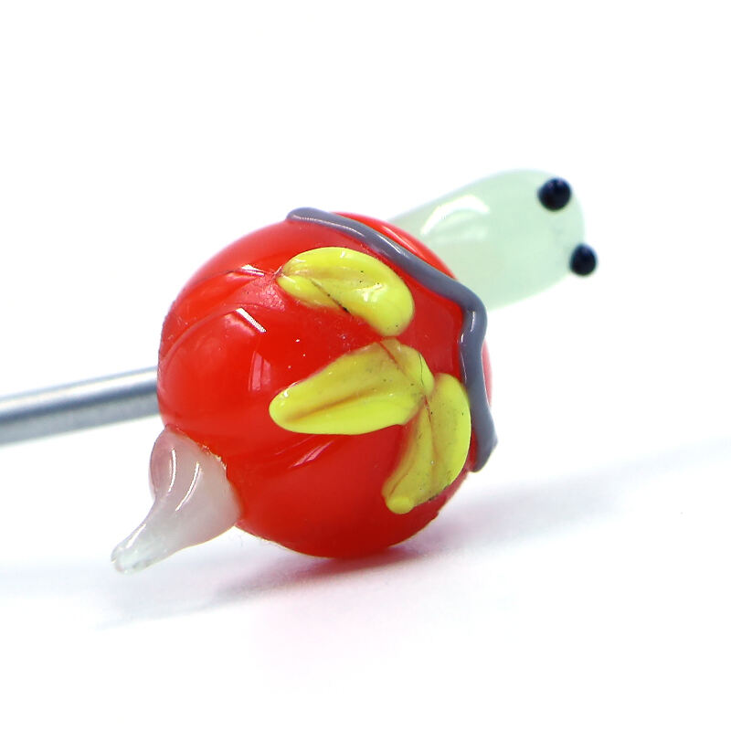 Garden Decorative Lampwork Handmade Glass Flower Animal Figurine With Metal Stake supplier