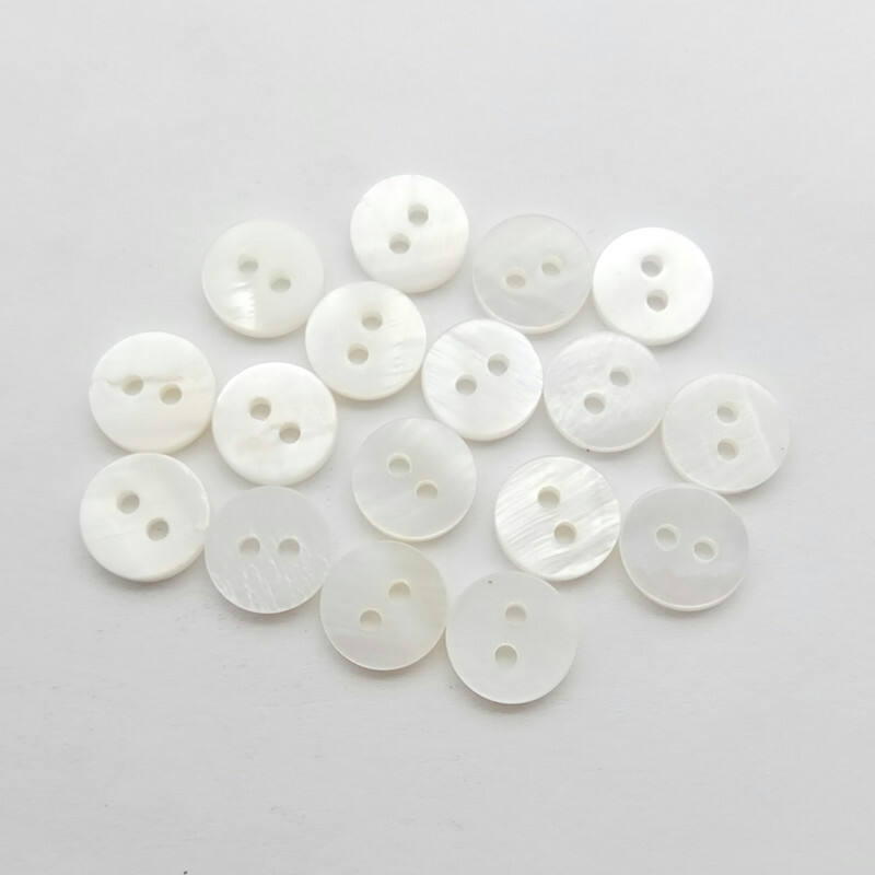 Round sewing two holes natural white sea shell buttons