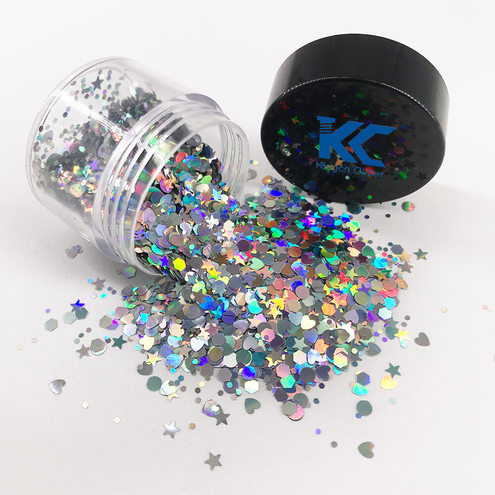 China Crafts Holographic chunky glitter for Nail Face Eye Shadow Tattoo Festival Body Dance Party manufacture