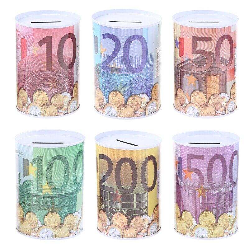 Custom money tin box coin saving tins round piggy bank sublimation piggy bank metal piggy bank money saving box supplier