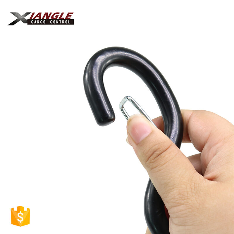 Heavy duty 1.5'' adjustable s hooks metal black 1500kgs cargo s hook with keeper manufacture