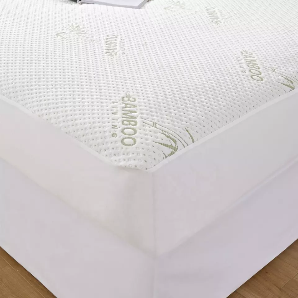 Custom Quilted Fabric Premium Breathable Comfortable bamboo mattress protector waterproof supplier