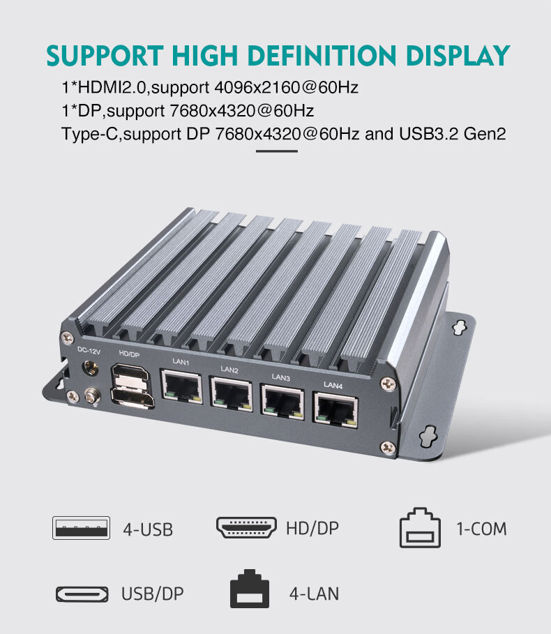 Piesia Cheap 12th Gen N300 N100 N200 N95 Industrial Mini PC 4 Lan Ports DDR5 Memory 16GB Portable Router Computer Host with Fanless Design and Dual Display Support for Various Applications supplier