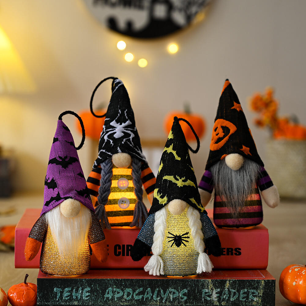 Halloween Gnome Lighted Plush Gnomes Gonk Bat With Lights Hanging Ornaments supplier