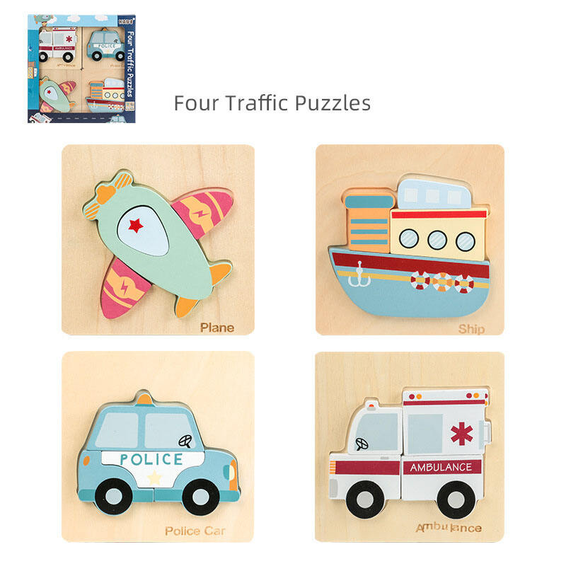 Puzzle 3D en bois personnalisé pour enfants, jouets pour enfants, véhicule Animal de dessin animé, Puzzle en bois pour tout-petits, jouets d'usine