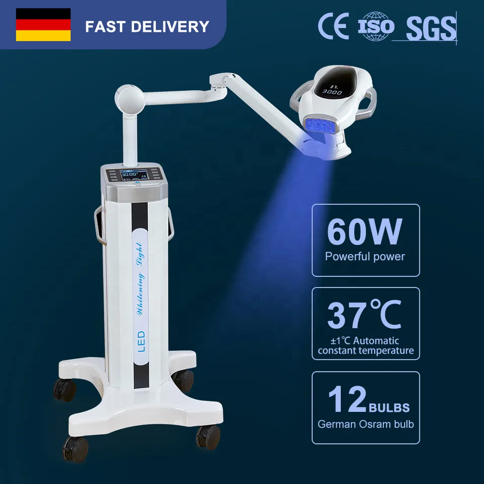 New Dental 60W 12 pcs LED Bleaching Lights Portable Laser Lamp Teeth Whitening Machine details