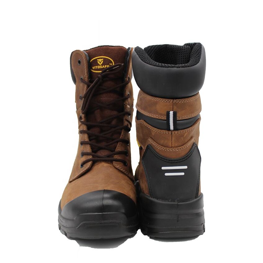 High Quality Brown Desert Tactical Leather Safety Boots for Men factory