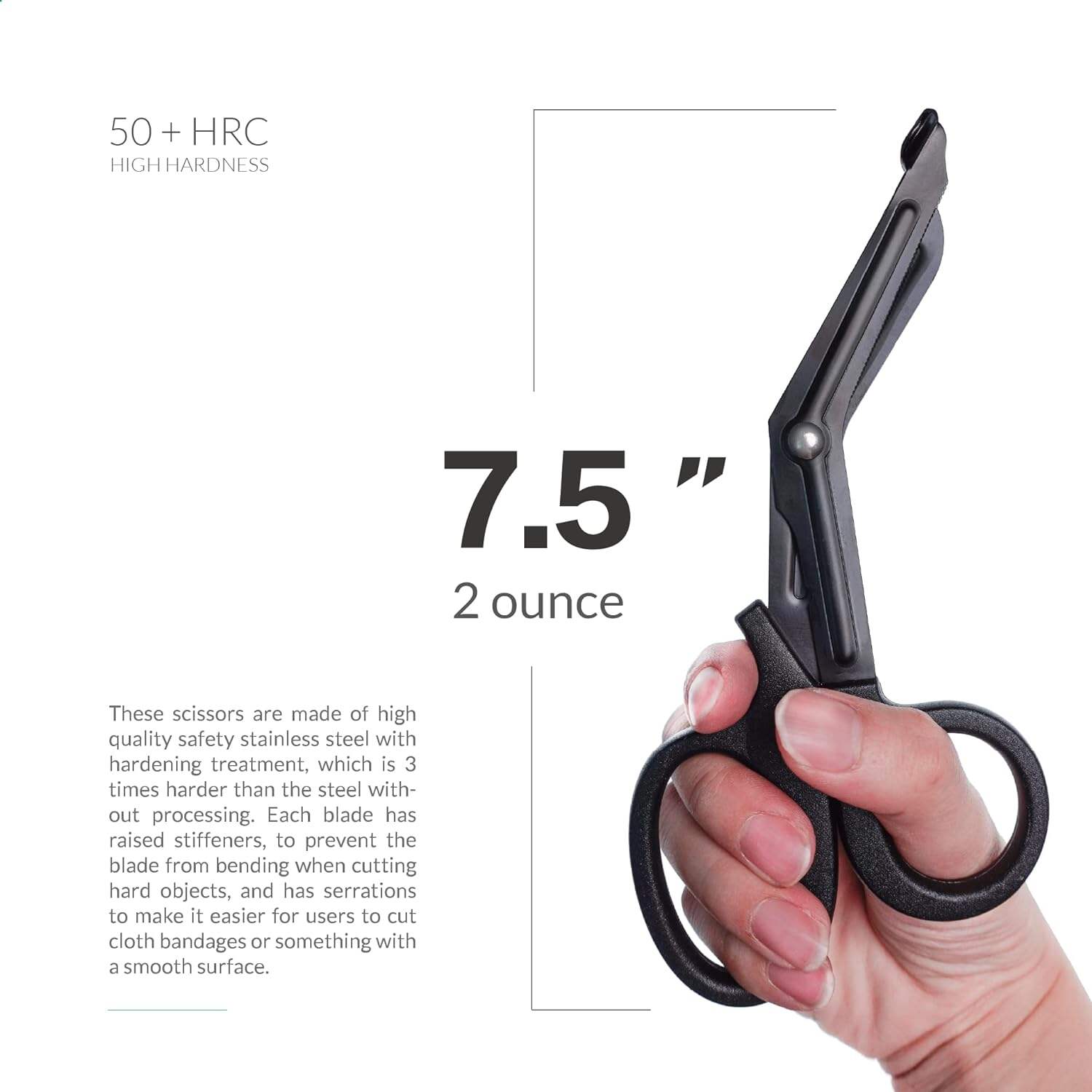 Anthrive 7.5inch Stainless Steel Black Emergency First Aid Medical Premium Bandage Scissors Tactical Trauma Shears for Nurses manufacture