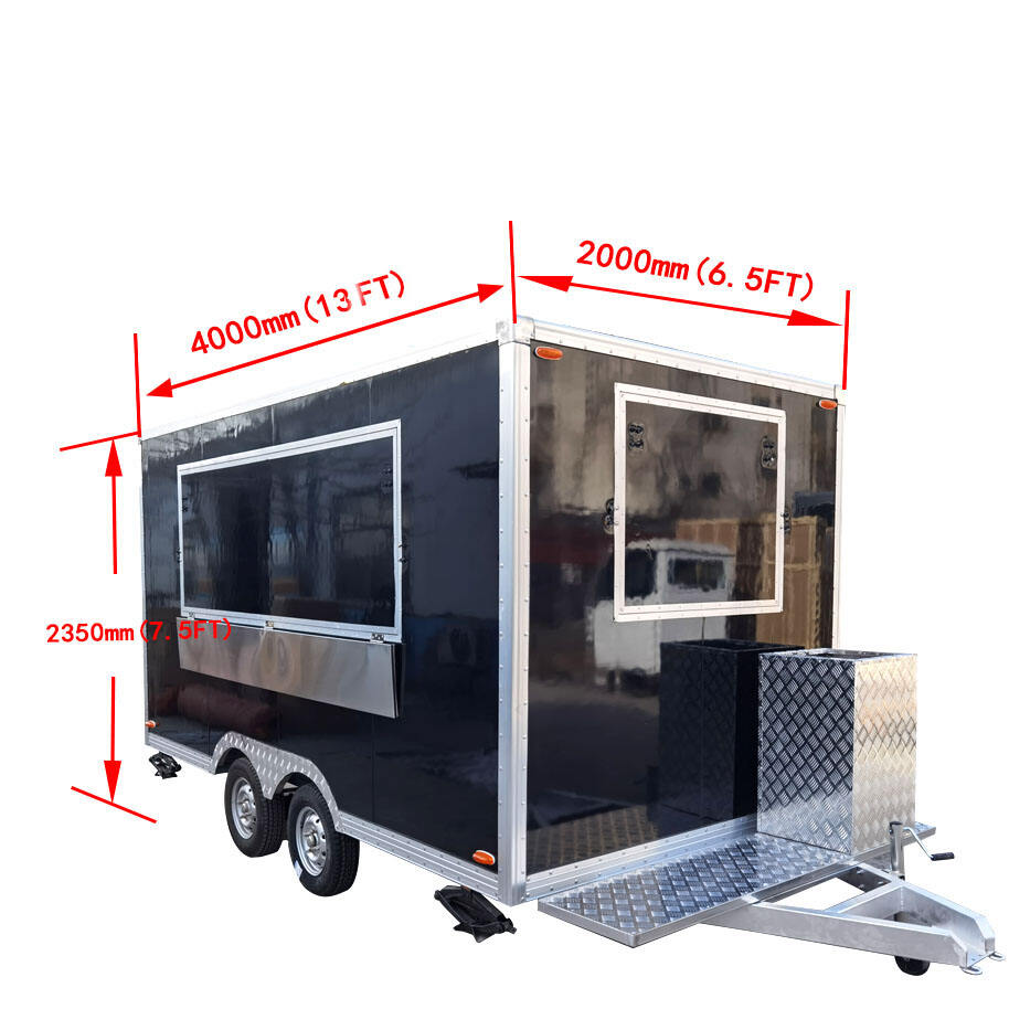 13FT  Mobile Food Truck Dining Food Trailer for USA Vendors Hot Dog Food Cart details