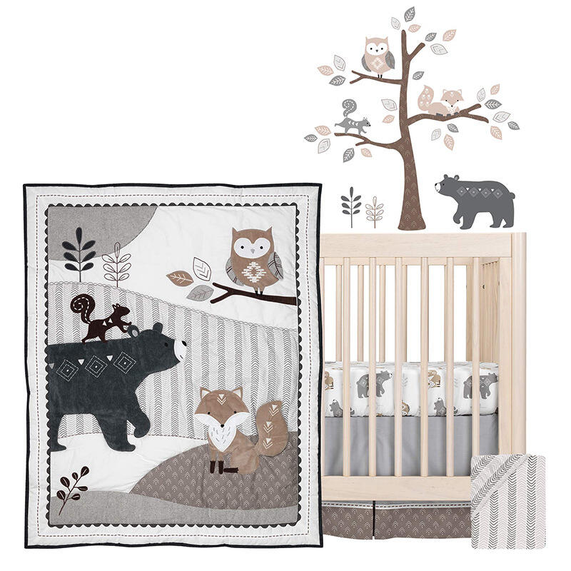 Newborn Cot Bedding Crib Bumper Sheet Cartoon Cute Animal Bedlinen Comforter Set Baby Cot Bedding Sets details