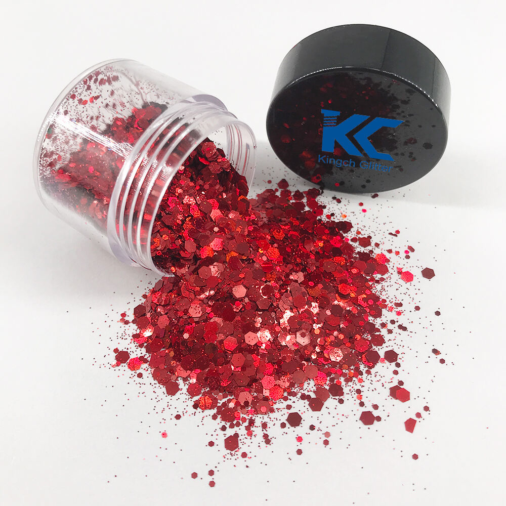 Red Colors Glitter Festival Face Chunky Glitter Party Make Up Bulk Cosmetic Glitters details