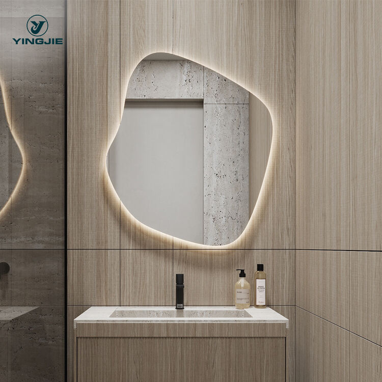 customized bathroom furniture smart mirror led light backlit defogger smart bathroom mirror with touch screen supplier