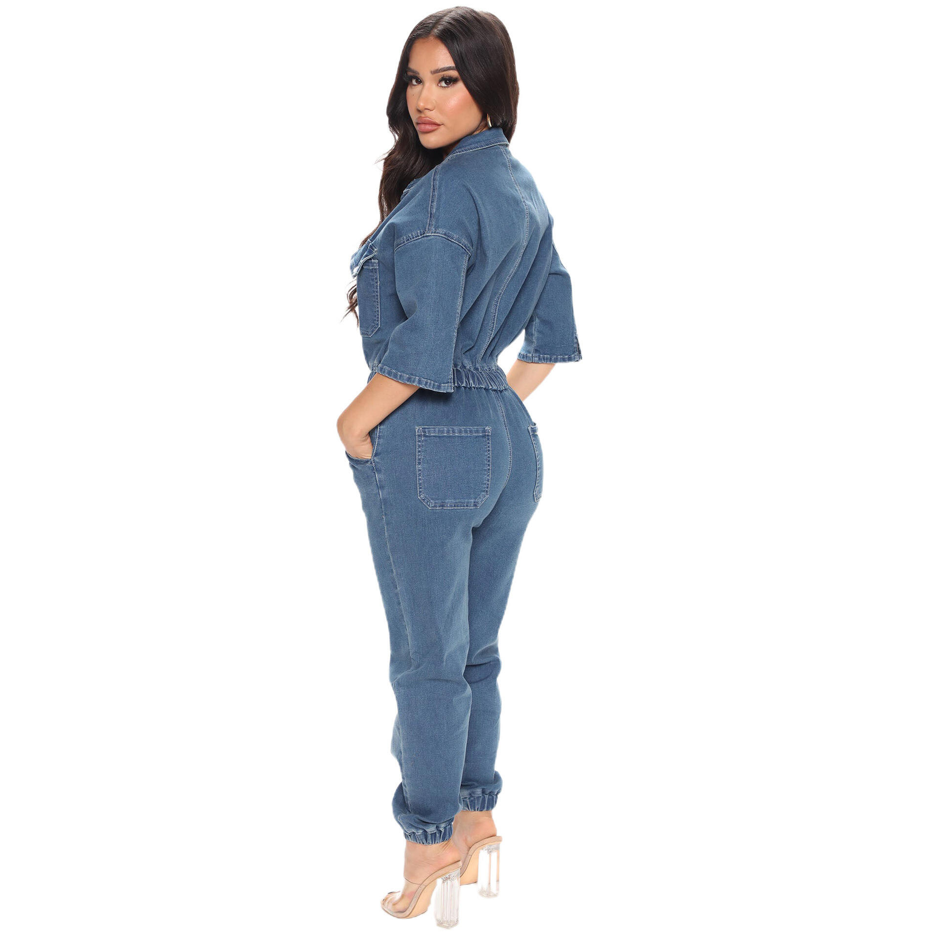 Hot Sale Plus Size 2023 One Piece Jumpsuit Loose Jeans Rompers Denim Outfits Wholesale Autumn Jeans Jumpsuit For Women Clothing manufacture